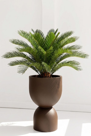 Donica ogrodowa wysoka kielichowa 65 cm efekt corten | Kielich z półką | Monumo