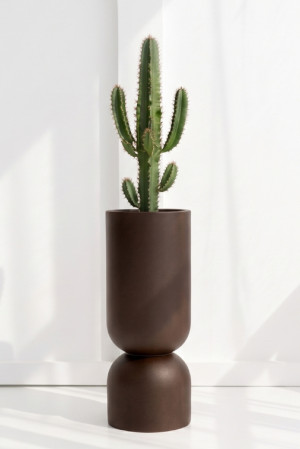 Kielich Donica Perfetto 80 cm na balkon corten effect z wewnętrzną półką Monumo