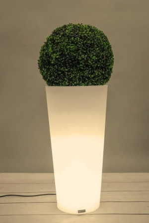  Donica świecąca Habana, okrągła, światło ciepłe LED, wysokość 80 cm