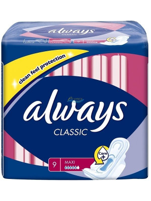 Always classic maxi 9 sztuk – podpaski higieniczne ze skrzydełkami