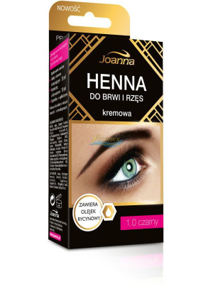 Joanna Henna do Brwi i Rzęs kremowa, 15 ml, 1.0 Czarna