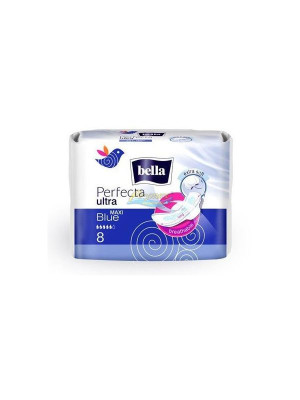 Bella perfecta ultra blue maxi 8 szt - super-cienkie, oddychające podpaski higieniczne polecane na noc