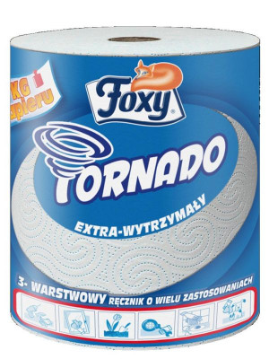 Foxy Ręcznik Papierowy Tornado Extra-wytrzymały 3-warstwowy Celuloza (1 rolka)