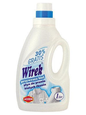 Wirek płyn do prania tkanin białych, 1 L, przywraca biel