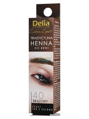 Delia henna do brwi tradycyjna, 1 szt, 4.0 brązowy
