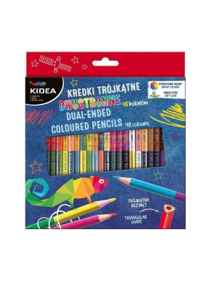 Kredki Trójkątne Dwustronne Kidea (48 kolorów)