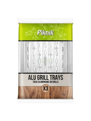 Tacki Aluminiowe do Grilla (34x22 cm) Piknik 3 szt