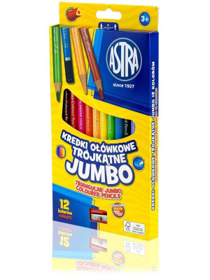 Kredki Ołókowe Trójkątne Astra 12 kolorów