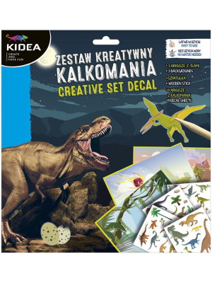 Kalkomania Zestaw Kreatywny Dinozaury Kidea 1 szt