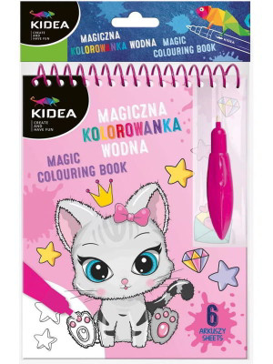 Kolorowanka Wielorazowa Wodna Kotek Kidea (6 arkuszy)