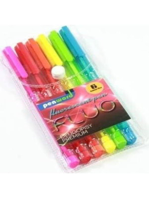 Długopisy 6 szt żelowe Fluo Premium Penword