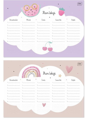 Plan lekcji A4 dla dziewczynek mix wzorów Interdruk