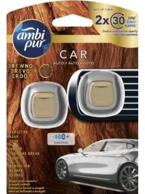 Ambi Pur odświeżacz powietrza do samochodu wpinka (2x2 ml), Drewno