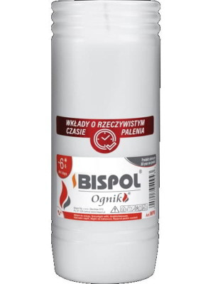 Bispol Wkład do Zniczy Parafinowy Ognik (czas palenia ~6 dni) (21x6 cm)