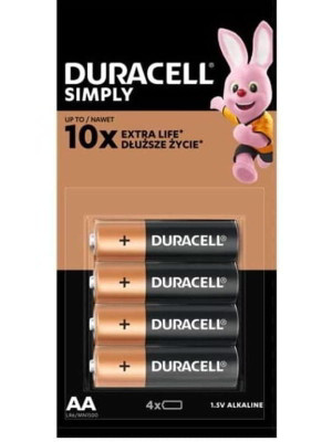 Duracell Baterie Alkaliczne AA 4 szt