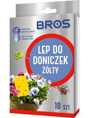 Bros lep do doniczek 10 szt żółty