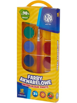 Farby akwarelowe 12 kolorów Astra