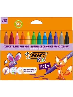 Flamastry dla dzieci 12 szt Comfort Jumbo Bic
