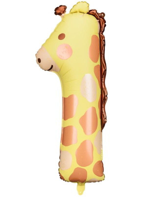 Balon foliowy cyferka 1 żyrafa PartyDeco