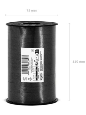 Wstążka plastikowa (225 m x 5 mm) czarna PartyDeco