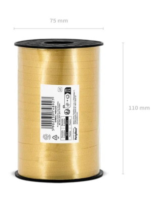 Wstążka plastikowa (225 m x 5 mm) złota PartyDeco