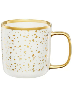 Kubek (370 ml) biało - złoty Marble Ambition