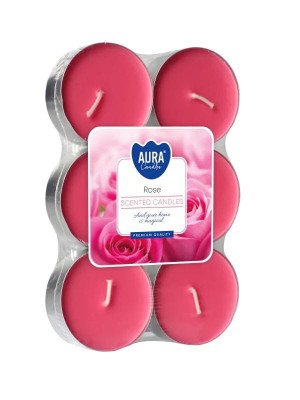 Świeca podgrzewacz 6 szt zapachowy Róża Aura Bispol