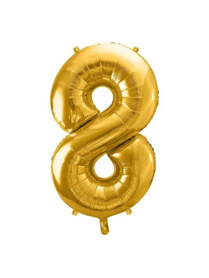 Balon foliowy cyferka 8 złoty PartyDeco