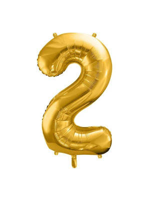 Balon foliowy cyferka 2 złoty PartyDeco