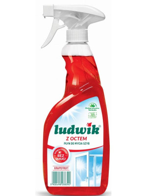 Ludwik płyn do mycia szyb, 600 ml, z octem, Grejpfrut
