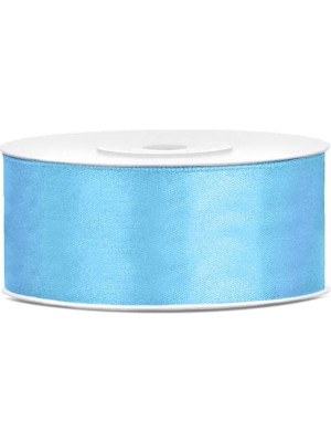 Wstążka satynowa (25 m x 25 mm) błękit PartyDeco