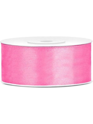Wstążka satynowa (25 m x 25 mm) różowy PartyDeco