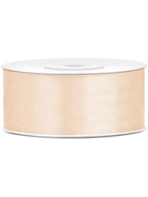 Wstążka satynowa (25 m x 25 mm) kremowy PartyDeco