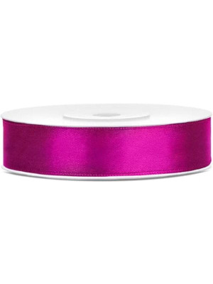 Wstążka satynowa (25 m x 12 mm) fuksja PartyDeco