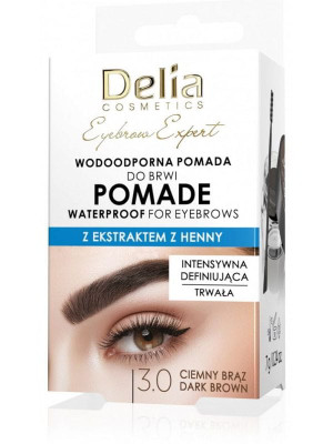 Delia pomada do brwi 3.0 ciemny brąz, 7 g, wodoodporna