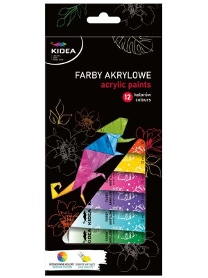 Farby akrylowe w tubkach 12x12 ml Kidea