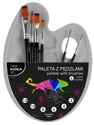 Paleta z pędzlami 7 szt Kidea