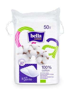 Bella płatki kosmetyczne kwadratowe, 50 szt, Cotton