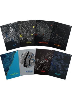 Brulion A5 w linię 96 kartek Stolice Top 2000