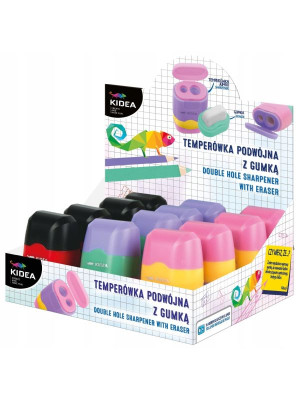 Temperówka podwójna z gumką Kidea
