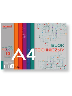 Blok techniczny A4 (10 arkuszy) kolor Penword