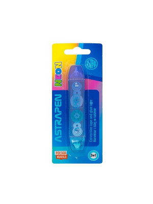 Korektor i klej w taśmie 2w1 Astra Neon