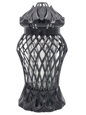 Znicz lampion (30 cm) czarny wazon Mały Karo