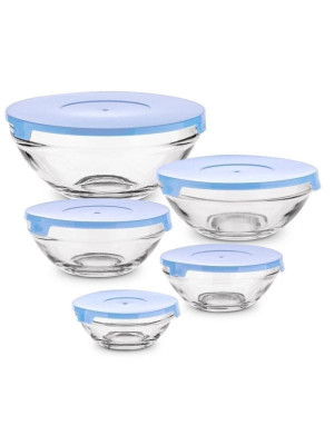 Miski szklane z pokrywkami (5 szt) Tadar