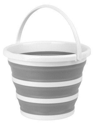 Wiadro składane (10 L) z rączką szare Silico Tadar