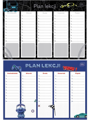 Plan lekcji A4 dla chłopców mix wzorów Interdruk