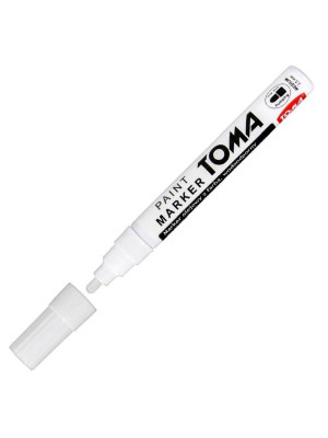 Marker olejowy 2,5mm wodoodporny biały Toma