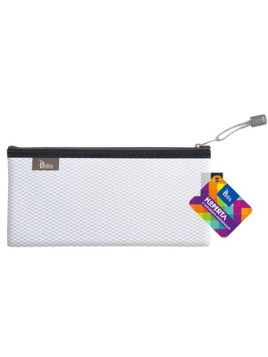 Koperta, teczka mała z suwakiem biało-szara BT609-B