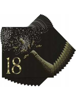 Serwetki papierowe 20 szt (33x33 cm) 18 urodziny Maki