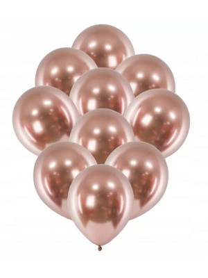 Balony 10 szt. glossy różowe złoto PartyDeco